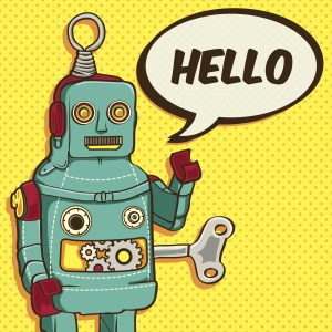 Vintage / Retro Robot vector illustration for greeting card