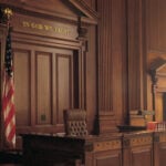 Interior of American courtroom