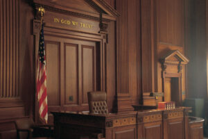 Interior of American courtroom