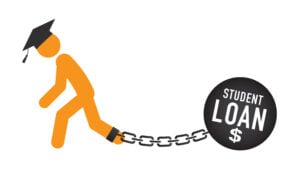 Graduate Student Loan Icon – Student Loan Graphics for Education Financial Aid or Assistance, Government Loans, and Debt