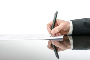 lawyer sign contract signature law