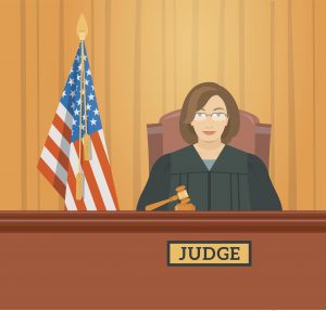 woman judge cartoon
